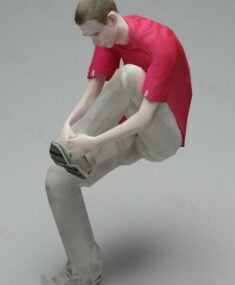 キャラクター座っている男性3Dモデル