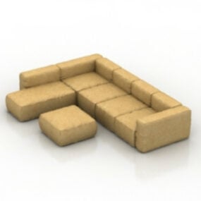Combinación de sofá amarillo modelo 3d