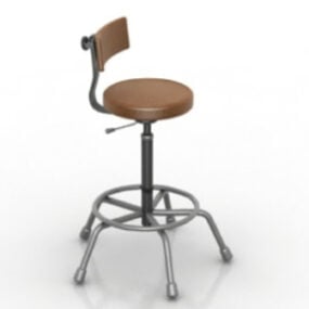 3д модель кожаного барного стула