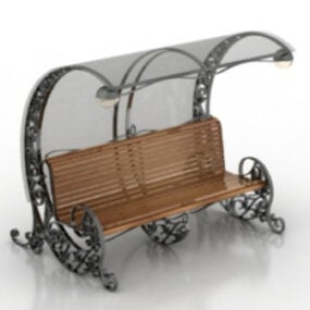 Krzesło oczekujące na publiczną dekorację w stylu vintage Model 3D