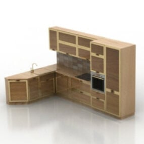 Modello 3d di mobili per armadietti ad angolo