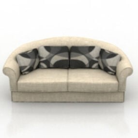 Modelo 3d de sofá liso comum