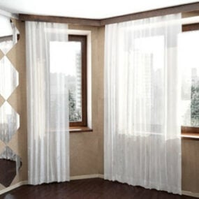 Modelo 3D de interior de design de janela europeia