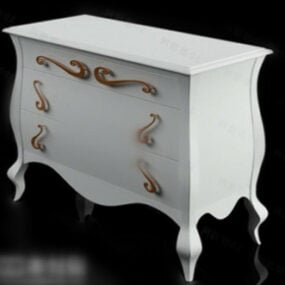 White Bedside Cabinet 3d model