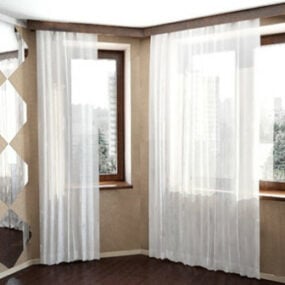 窓のカーテン3Dモデル