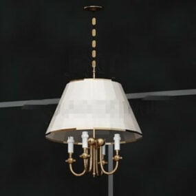 Lámpara de araña de sombra blanca modelo 3d