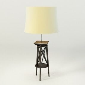Moderní dřevěná základní stojací lampa 3D model