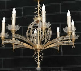 Exquisite Metal Frame Candle Pendant 3d model