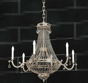 Crystal Curtains Candles Pendant 3d model
