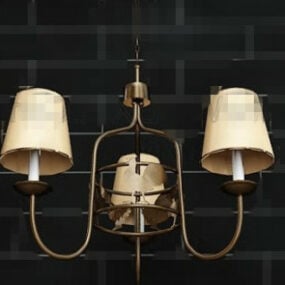Gelber Lampenschirm mit Metallrahmen, 3D-Modell
