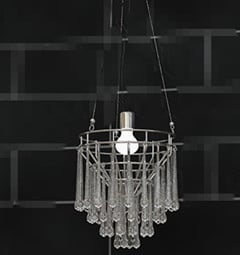 3д модель подвесного хрустального светильника с водяной колонной