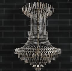 Preciosa lámpara colgante de cortina de cristal modelo 3d