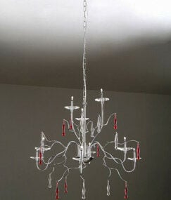 Lámpara de araña de cristal de hierro simple europea modelo 3d