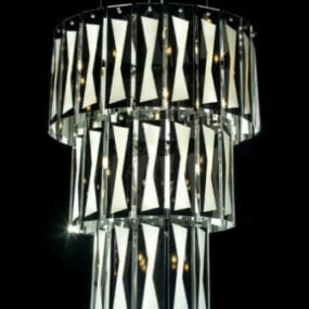 Modello 3d moderno di grande lampadario di cristallo