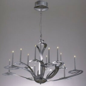 Classical Large Iron Chandelier 3d model