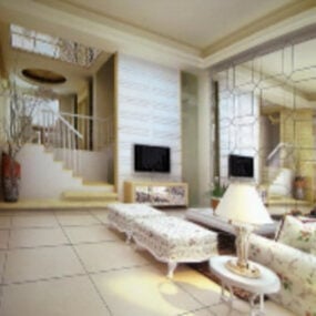 The European Paperback Living Room 3d model