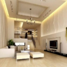 Apartamento Sala de estar Escena Modelo 3d