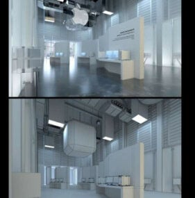 미니멀리스트 애플 스토어 빌딩 3d 모델