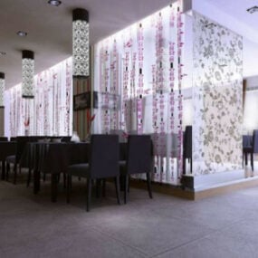 Minimalistický elegantní interiér hotelu 3D model