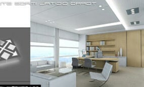 Scène intérieure globale de l'espace de bureau modèle 3D
