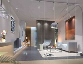 Modernes kreatives Wohnzimmer-Innenszenen-3D-Modell