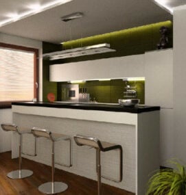 Model 3d Pemandangan Interior Restoran Butik