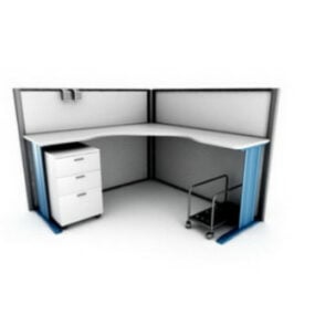 사무실 코너 업무용 책상 3d 모델