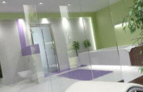 صحنه داخلی حمام صحنه مدل سه بعدی