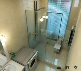 Modelo 3d de cena de banheiro moderno e requintado