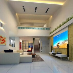 Duplex Living Room 3D-malli