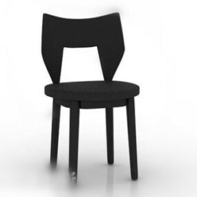 כיסא עץ כהה מודרני דגם תלת מימד