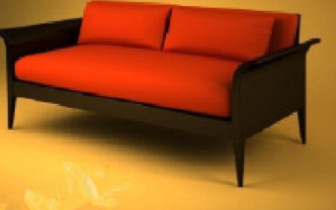 Modern orange soffa