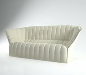 Modelo 3d de sofá branco leitoso