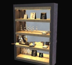 Modelo 3d de gabinete doméstico de decoração