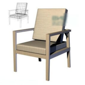 كرسي خشبي نموذج 3D