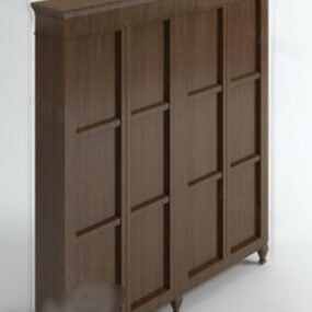Brown Wooden Cabinet 3d model