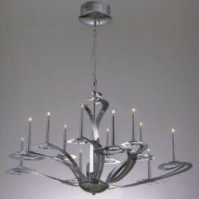 European Classical  Of A Large Wrought Iron Chandelier 3d model