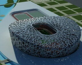 3D model stadionu Olympic Nest v Pekingu