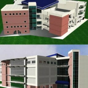 Skolbyggnad 3d-modell