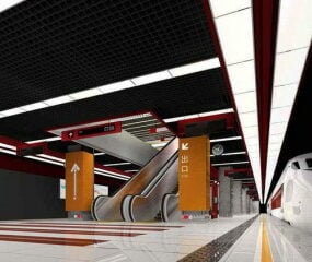 Model kereta bawah tanah 3d