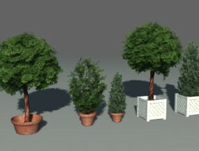 Modelo 3d de árvores de plantas de parque
