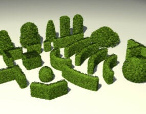 3D model zahradních keřů