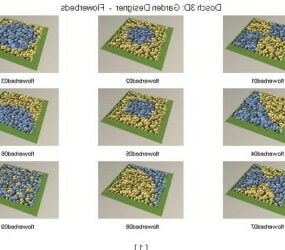 Modello 3d di tessere di mosaico di fiori