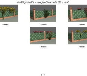 Trädgård staket vägg 3d-modell