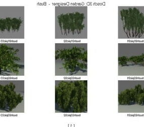 Modelo 3d de árboles de jardín.