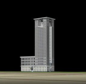 Moderni arkkitehtuuri korkea kerrostalo 3d-malli