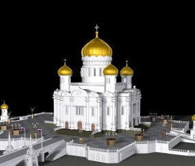 Modelo 3D de construção de mesquita