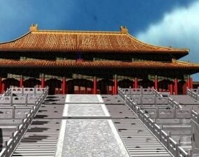 متحف قصر بكين نموذج المبنى القديم نموذج ثلاثي الأبعاد