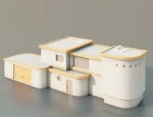 مدل سه بعدی ویلای سفید و ساختمان
