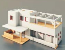 Modernes Villa-Gebäude 3D-Modell